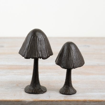 Cast Iron Mushrooms - Set of 2