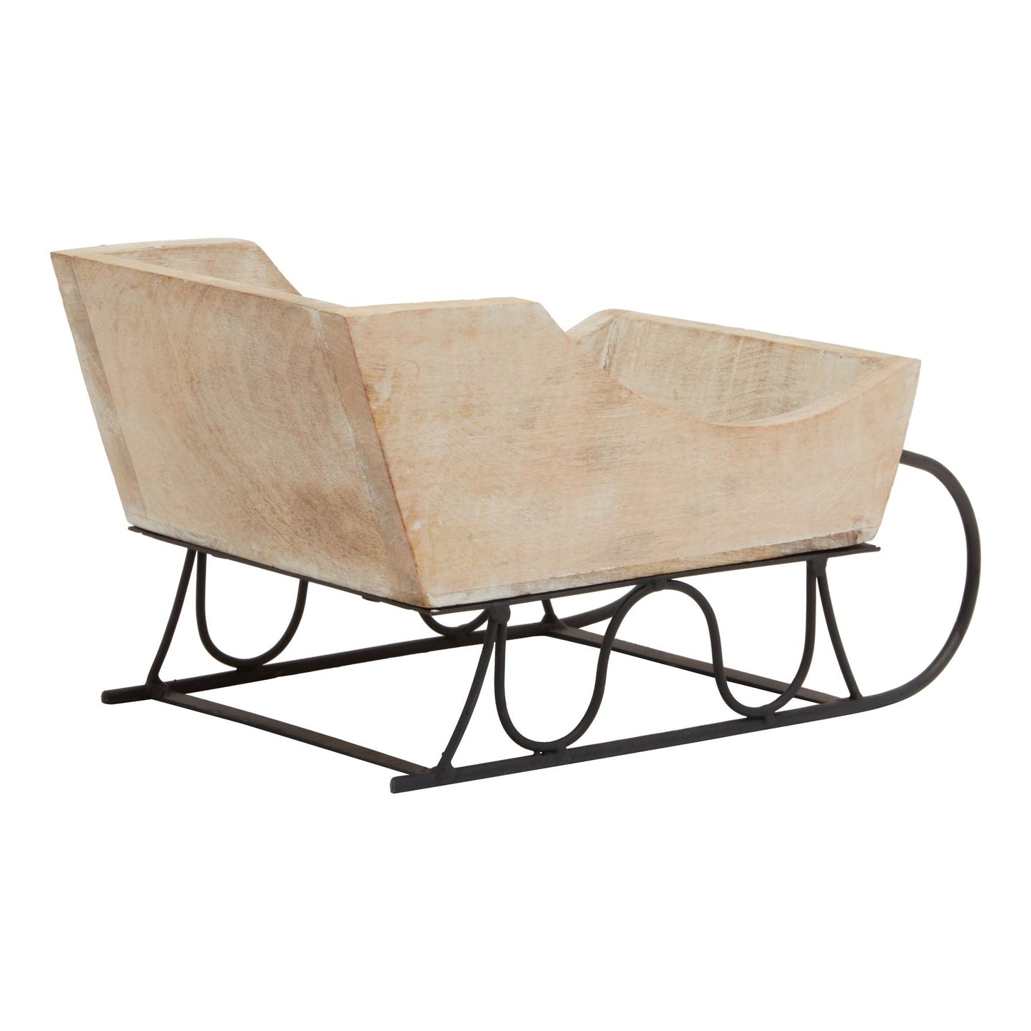 White Wash Wooden Decorative Sleigh