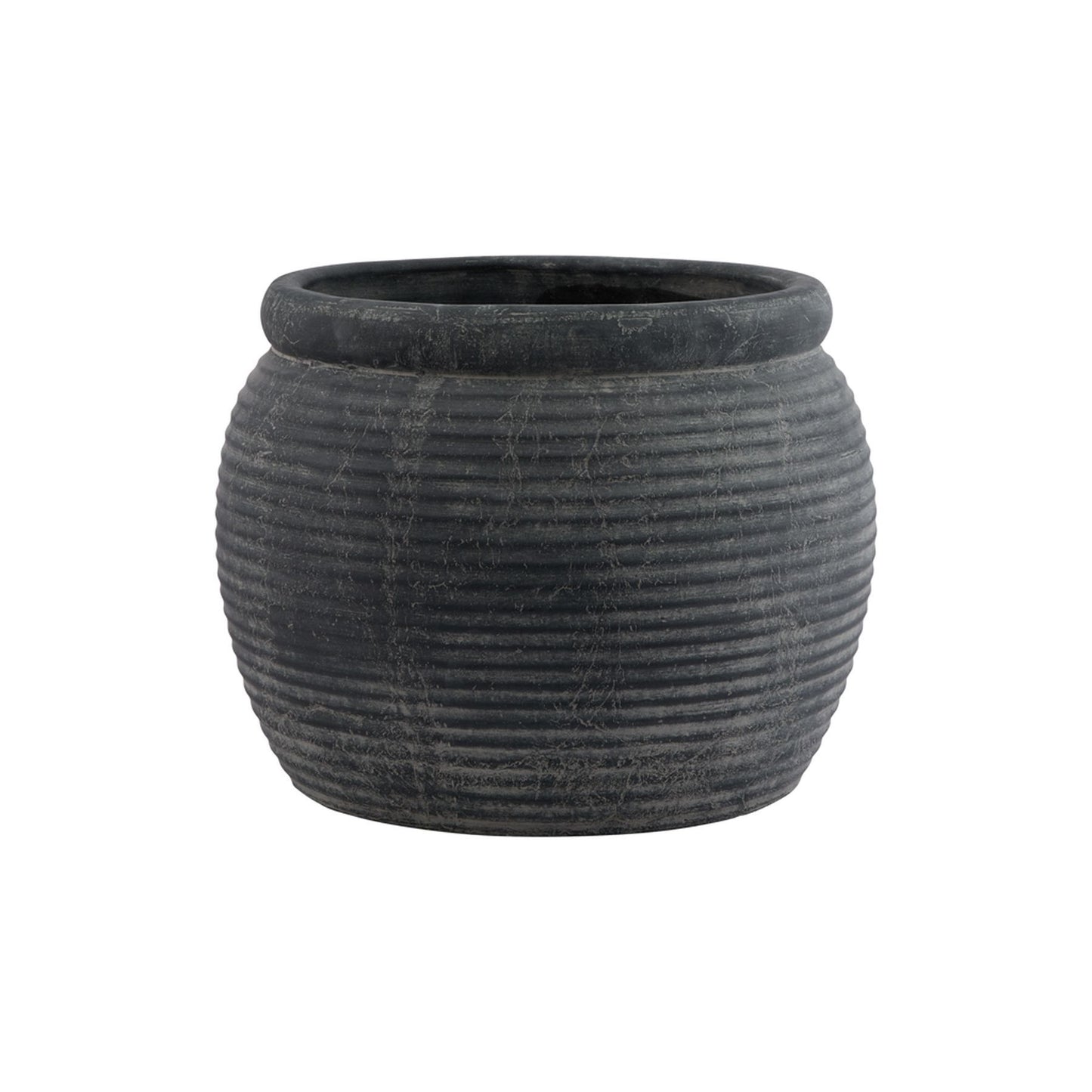Amalfi Grey Ribbed Pot