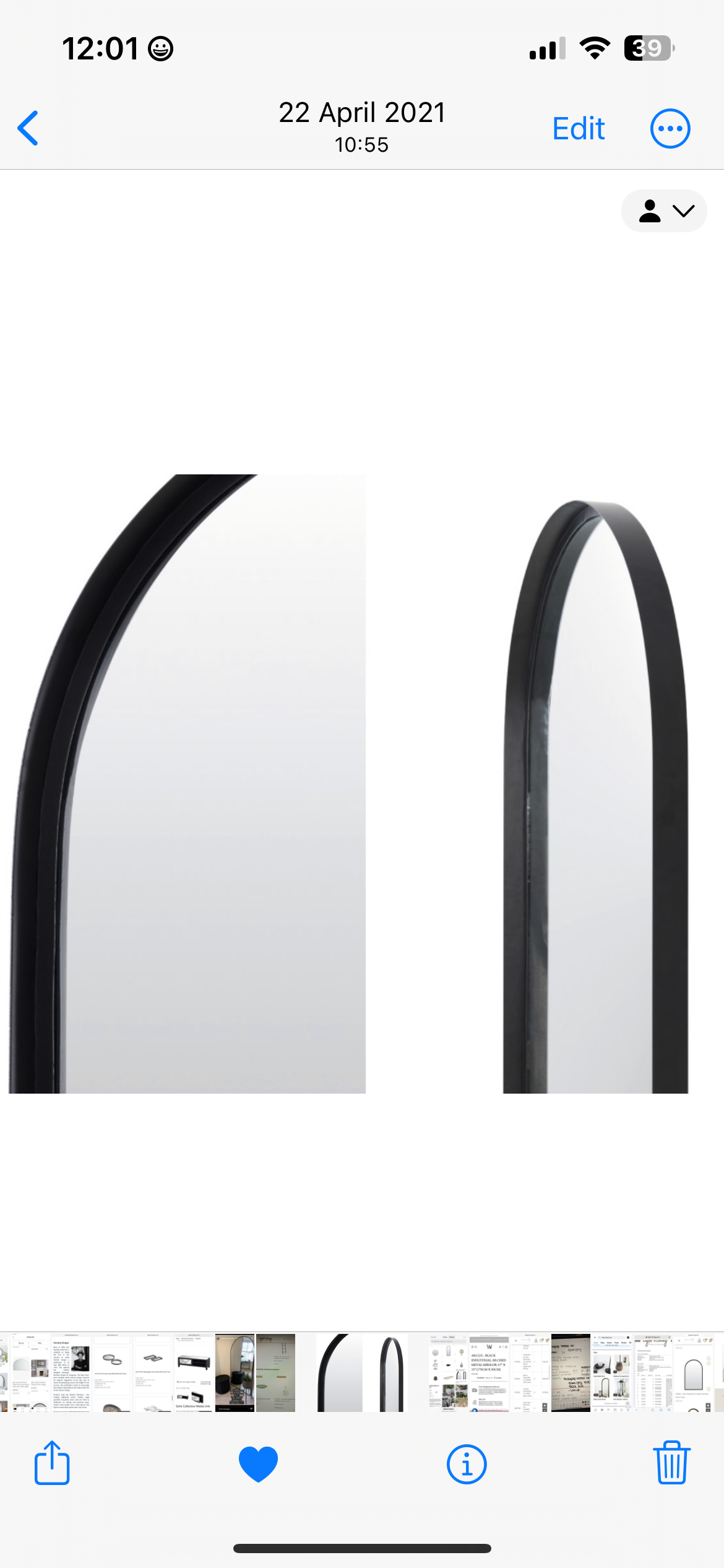 Black Arch Mirror
