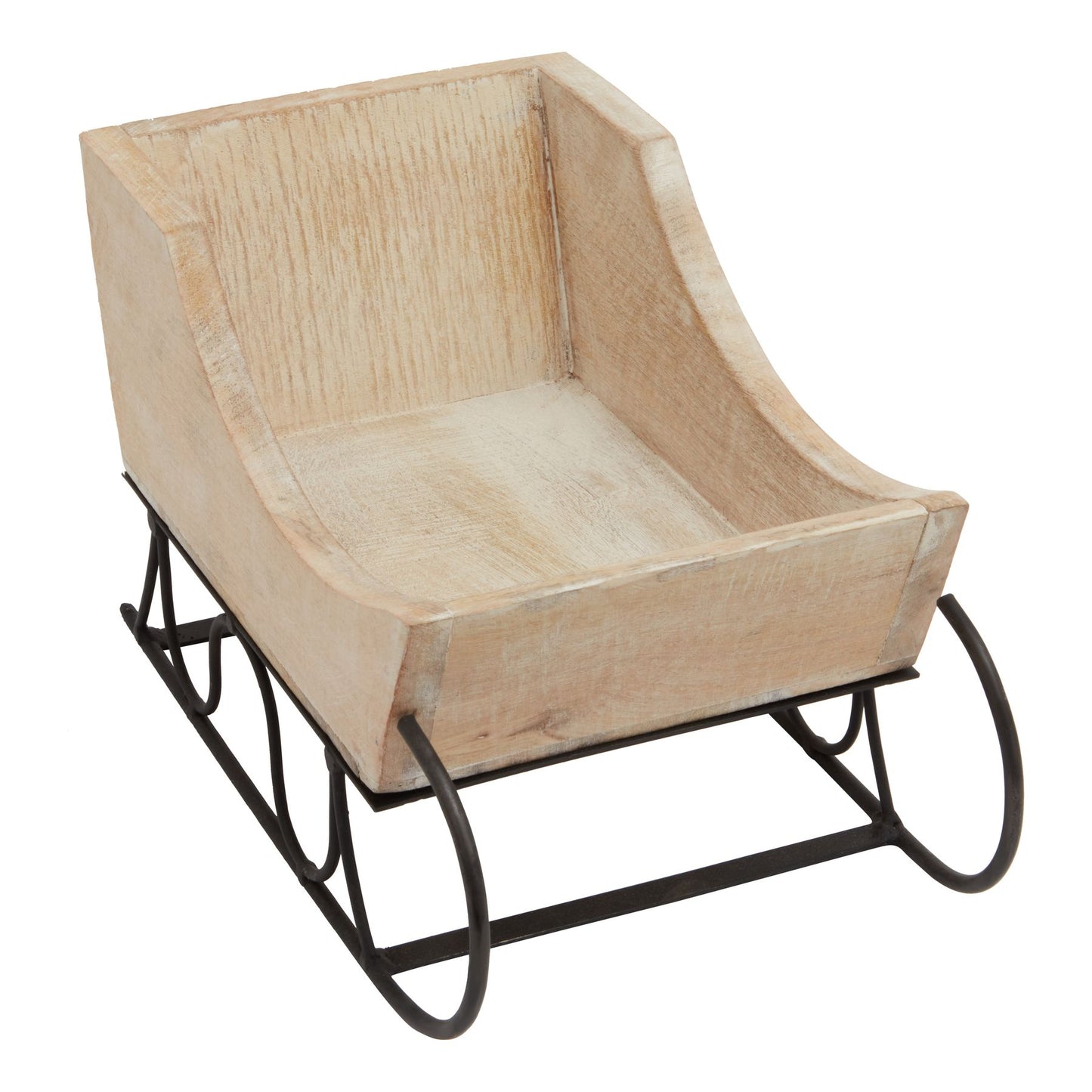 White Wash Wooden Decorative Sleigh
