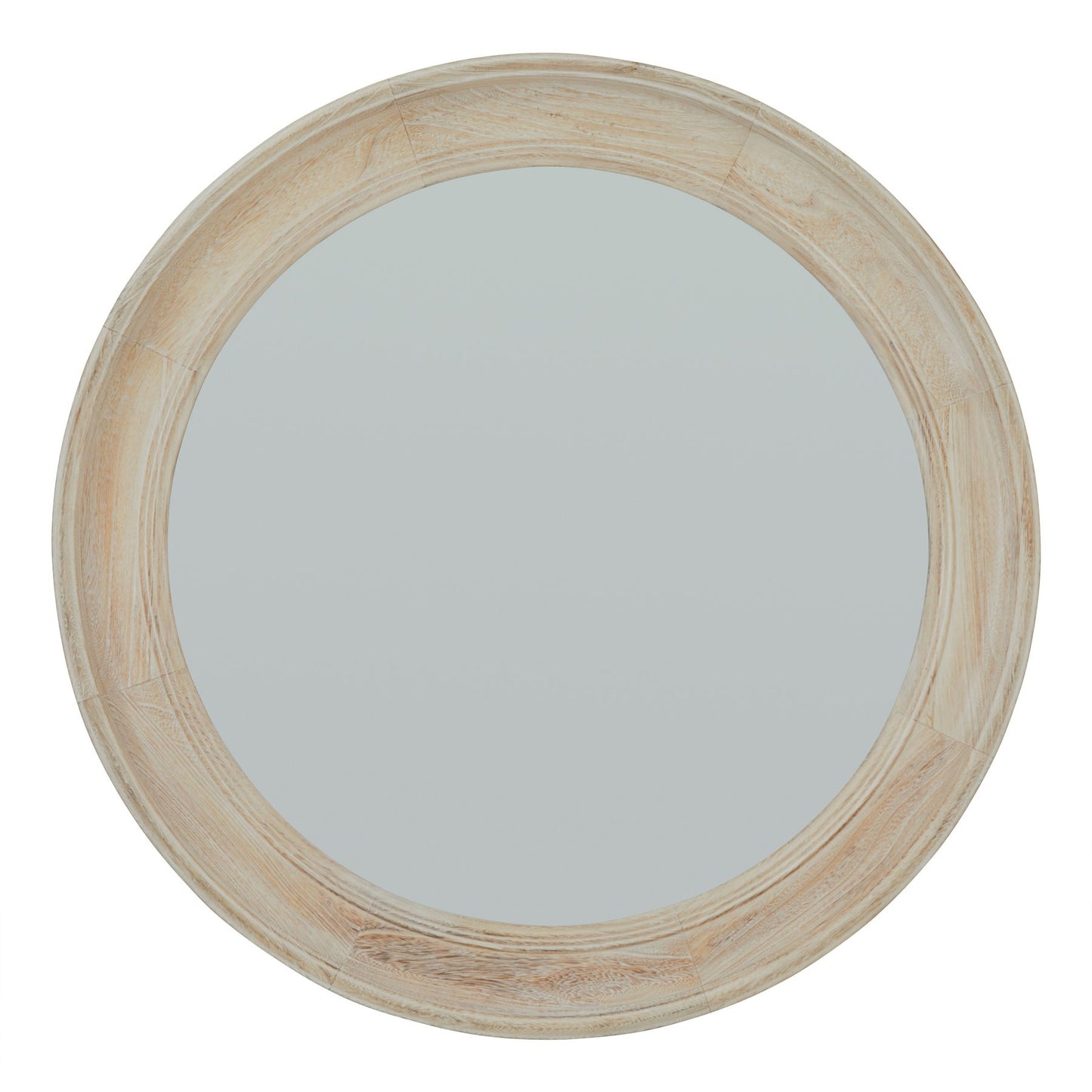 Washed Wood Round Mirror - Medium