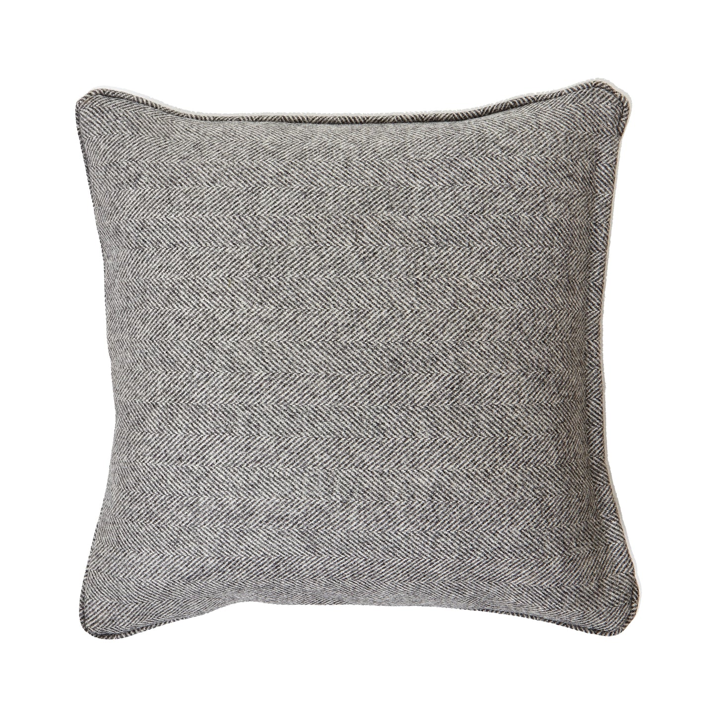 Grey Herringbone Wool Cushion