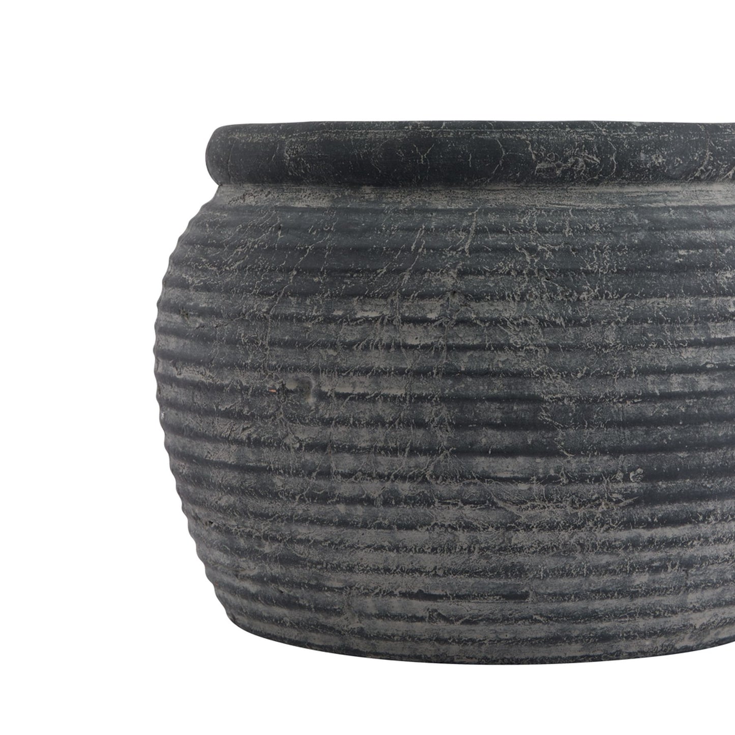 Amalfi Grey Ribbed Pot