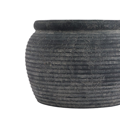 Amalfi Grey Ribbed Pot