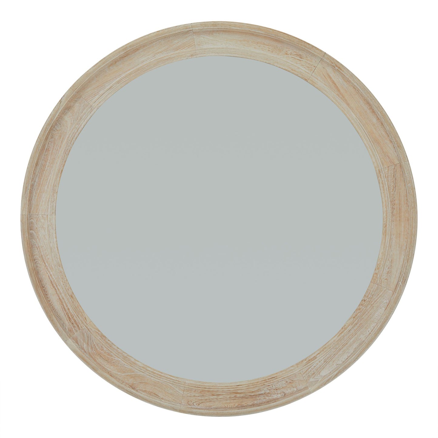 Washed Wood Round Mirror - Large