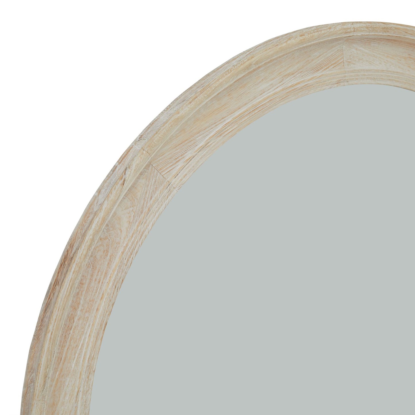 Washed Wood Round Mirror - Large