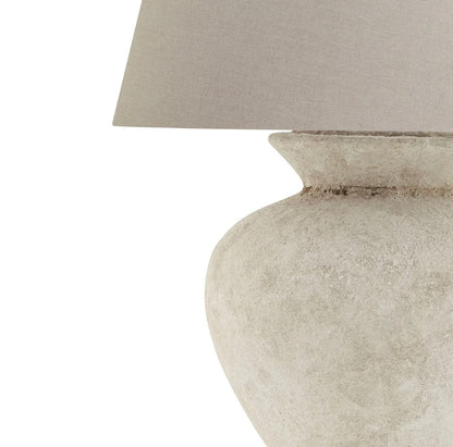 Athena Aged Stone Round Table Lamp