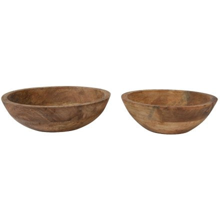 Mango Wood Bowls - Set of 2