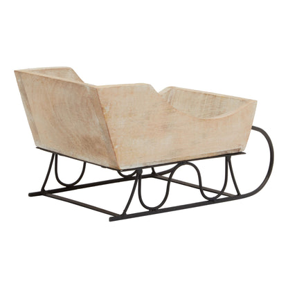 White Wash Wooden Decorative Sleigh