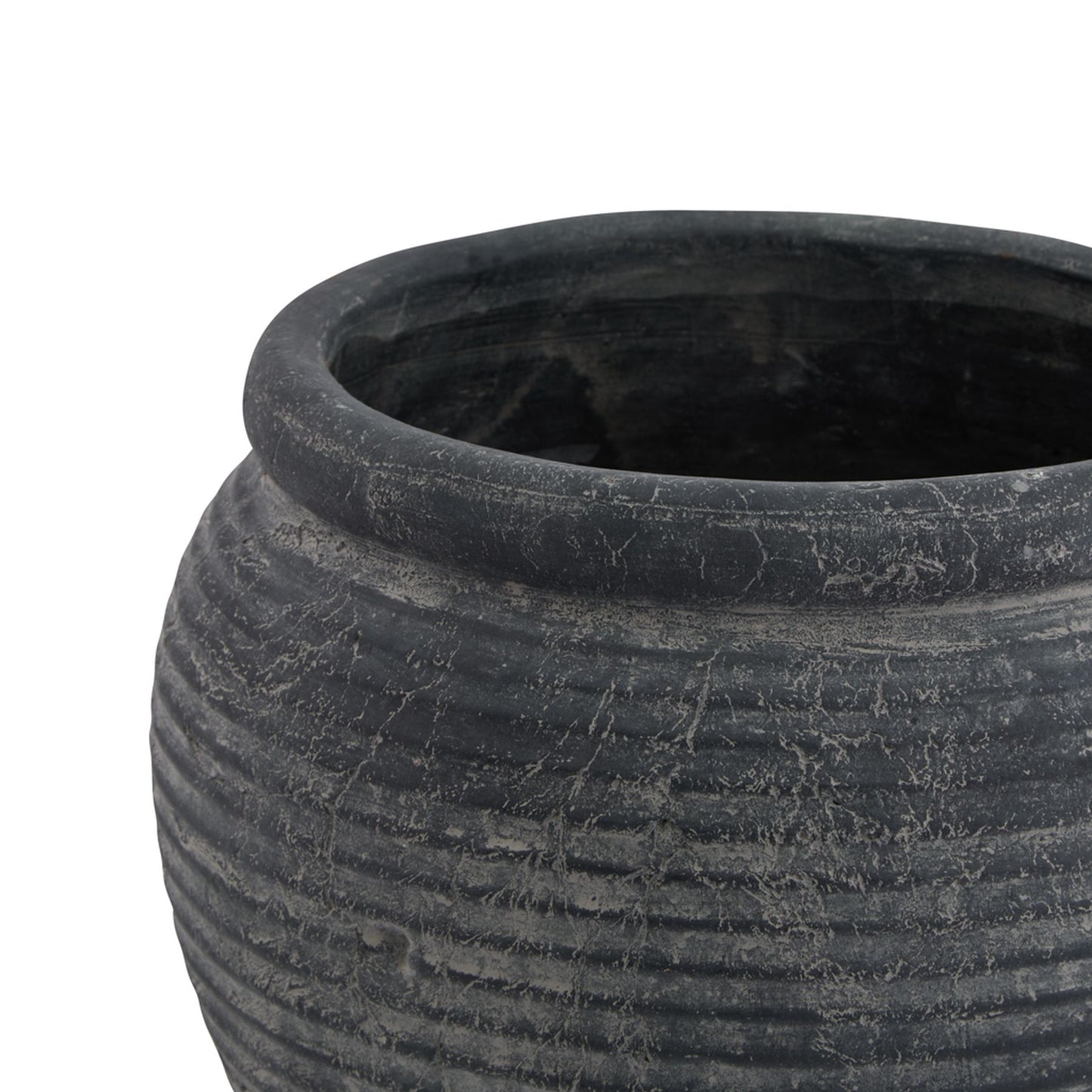Amalfi Grey Ribbed Pot