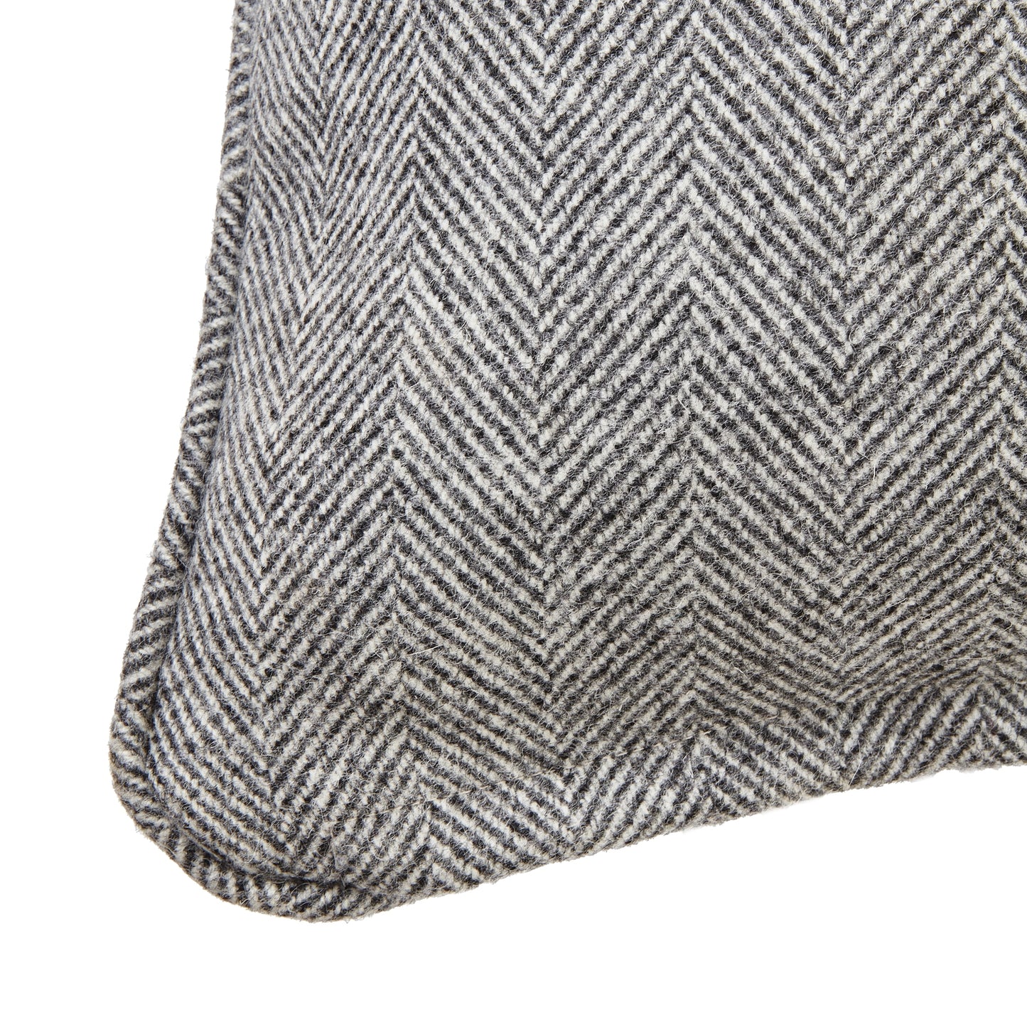 Grey Herringbone Wool Cushion