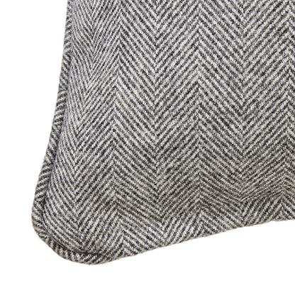 Grey Herringbone Wool Cushion