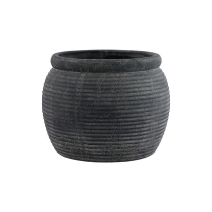 Amalfi Grey Ribbed Pot