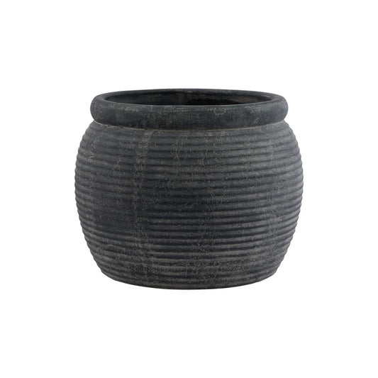 Amalfi Grey Ribbed Pot